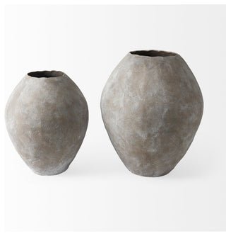 Gobi 23L x 28H Large Tan Ceramic Oval Vase