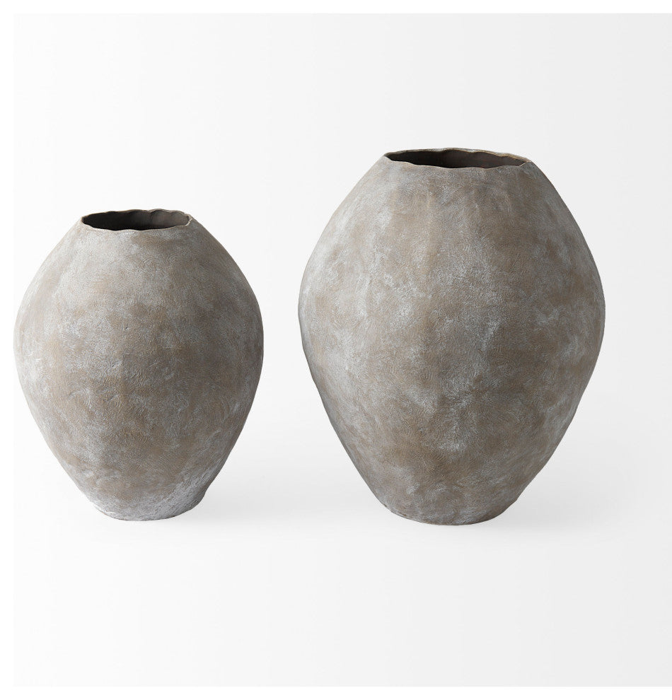 Gobi 23L x 28H Large Tan Ceramic Oval Vase