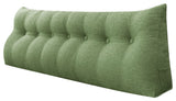WOWMAX Backrest Wedge Reading Pillow Headboard Linen Blend Lime Green, 76x20x8