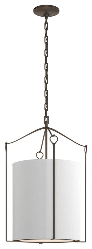 Bow Tall Pendant, Bronze Finish, Natural Anna Shade