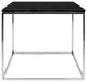 Minimal Modern Cube Marble Top Side Table, Black Marble/Chrome