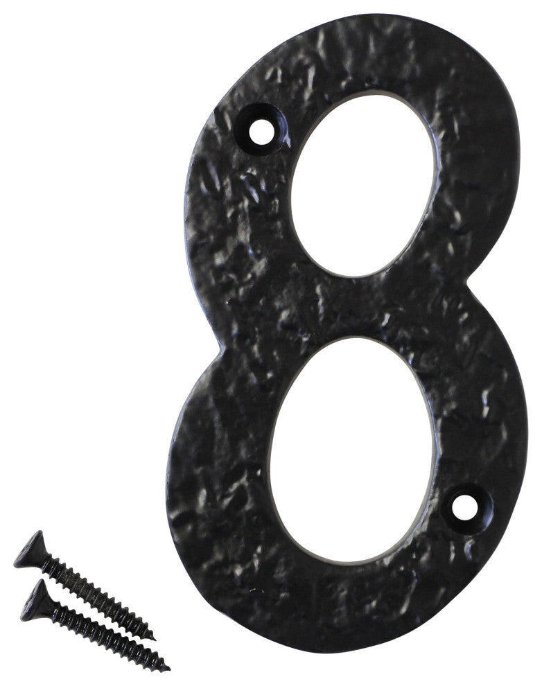 RCH Hardware Iron Vintage Classic House Number, 4", Black, 8