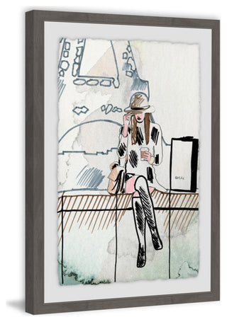 "Chillin' at Paris" Framed Painting Print, 16"x24"