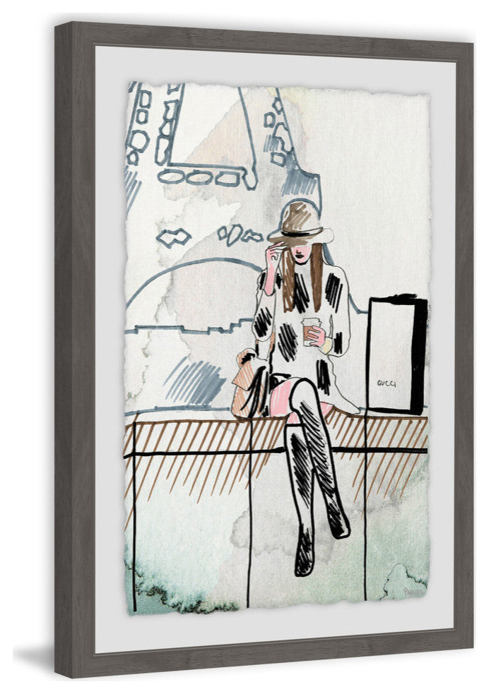 "Chillin' at Paris" Framed Painting Print, 16"x24"