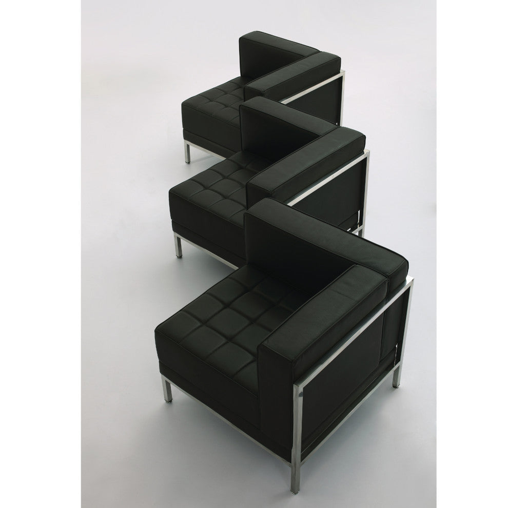Hercules Imagination Series Contemporary Black Leather Middle Chair