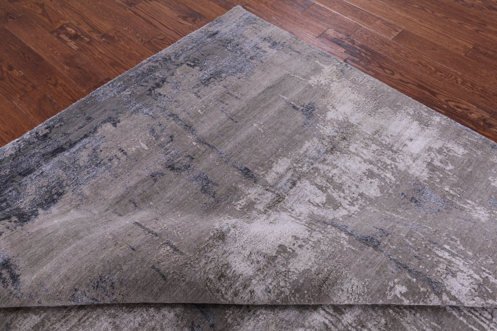 Abstract Wool & Silk Hand Knotted Rug 8' 0" X 10' 2" - Q13092