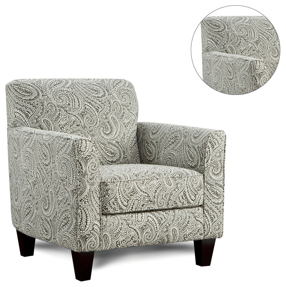 Chenille Upholstered Chair, Paisley Multi