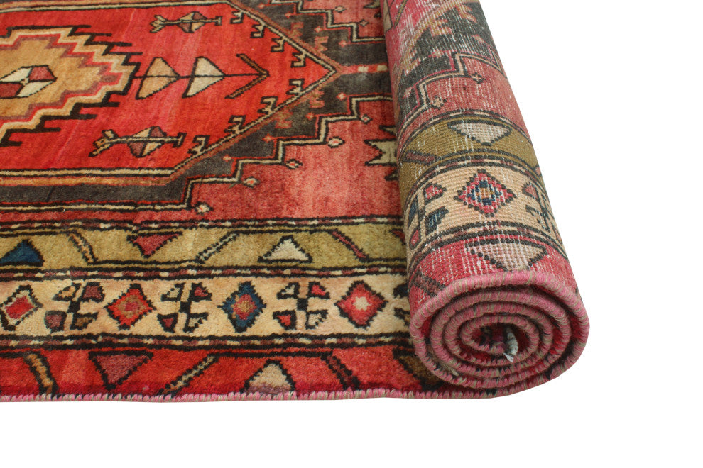 Fine Vintage Distressed Roshanak Red/Charcoal Runner, 3'2 x 7'7
