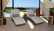 Belle Curved Chaise Set of 2 Outdoor Wicker Patio Furniture With Side Table