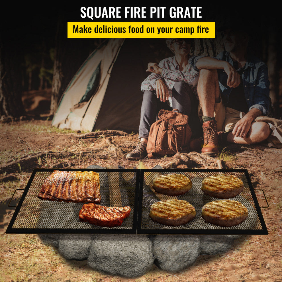 VEVOR Rectangle Cooking Grate Fire Pit Grill Grate w/ X Marks Foldable