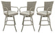Outdoor/Indoor Swivel Bar Stool, Erin on Beige Frame, Set of 3, Valley Linen, 34"