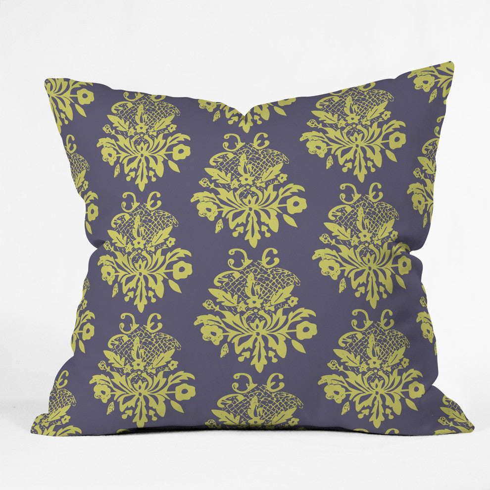 Morgan Kendall Green Lace Throw Pillow, 16"x16"
