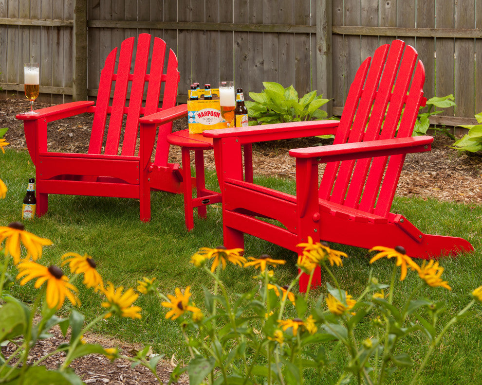 Polywood Classic Folding Adirondack 3-Piece Set, Green