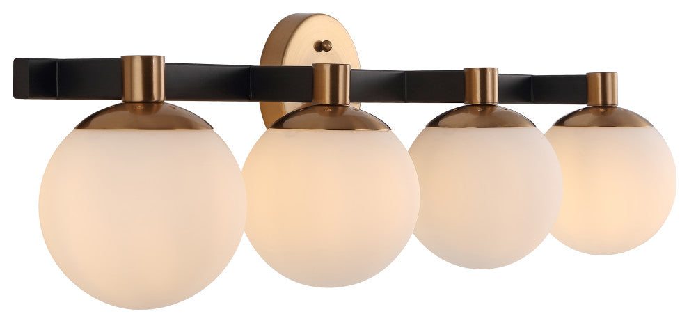 Modernist Globe Metal/Frosted Glass LED Vanity, 4-Light