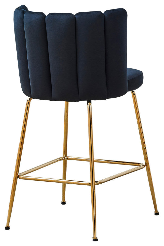 Nolan Contemporary 26" Counter Stool, Set of 2, Black Velvet