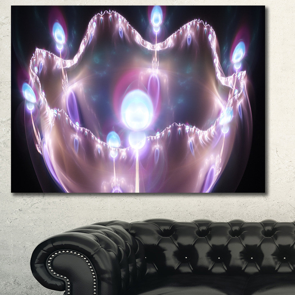 3D Surreal Purple Illustration, Oversized Abstract Canvas Art Print, 60x40