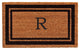 Black Border 18"x30" Monogram Doormat, Letter R