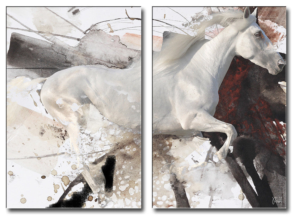 Equestrian Saddle Ink PSIV 2 Panels, 40"x30"