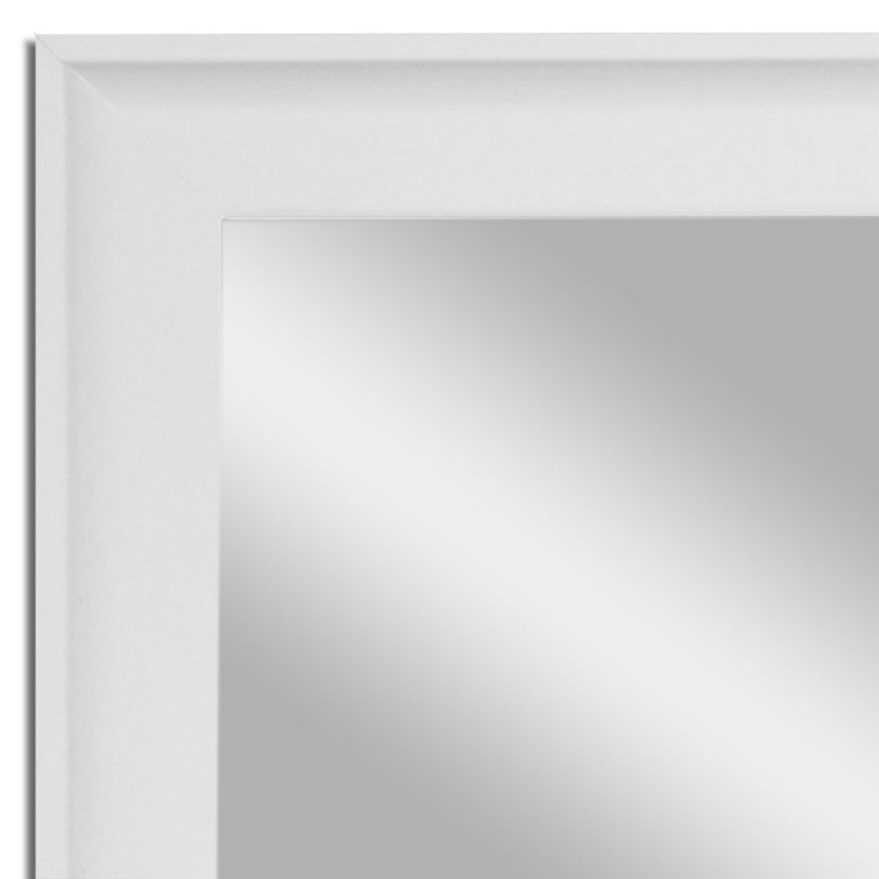 Morgan Framed Wall Mirror, White, 28"x24"