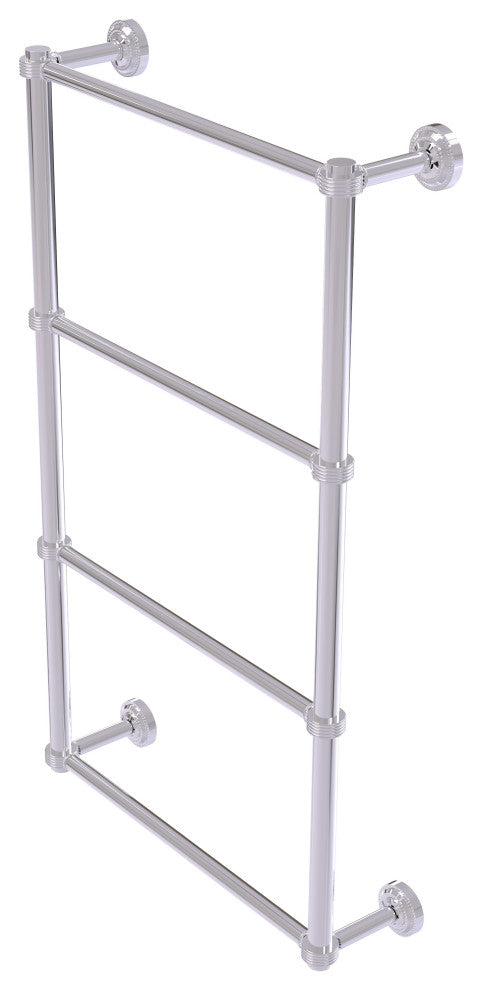Dottingham 4 Tier 24" Ladder Towel Bar with Groovy Detail, Polished Chrome