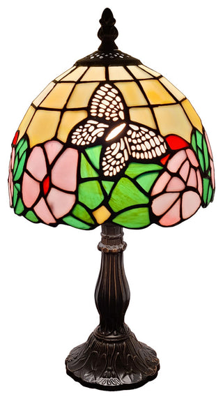 Tiffany Style Butterflies Mini Table Lamp 15" Tall