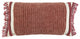 Rust Braided Stripe Macrame Fringe Lumbar Pillow