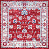 Modern Persian Moroccan Red/Ivory 5' Square Area Rug