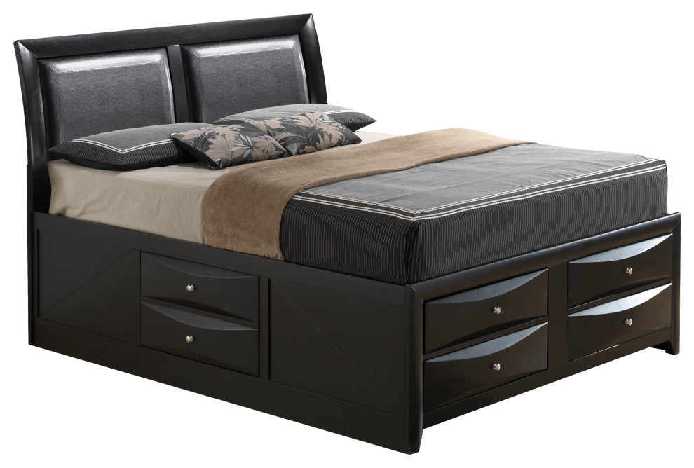 Storage Bed, Black, King