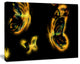 Yellow Fractal Butterflies on Black, Floral Canvas Art Print, 20"x12"
