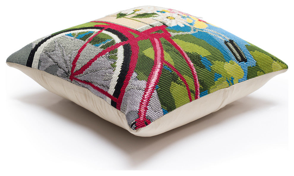 Marina Summer Ride Indoor/Outdoor Pillow Blue 18"x18"