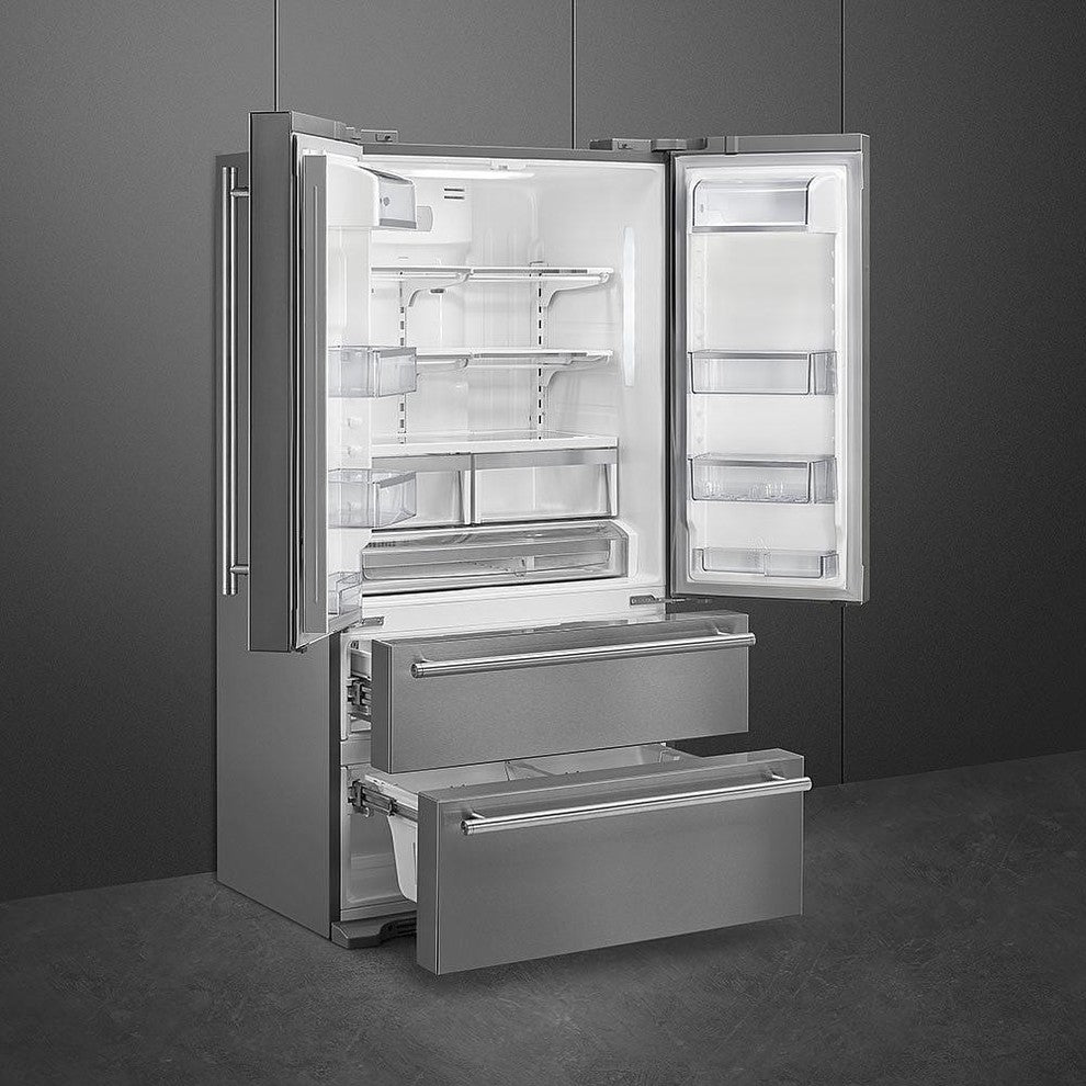 Smeg FQ50UFXE 36" Counter Depth French Door Refrigerator in Stainless Steel