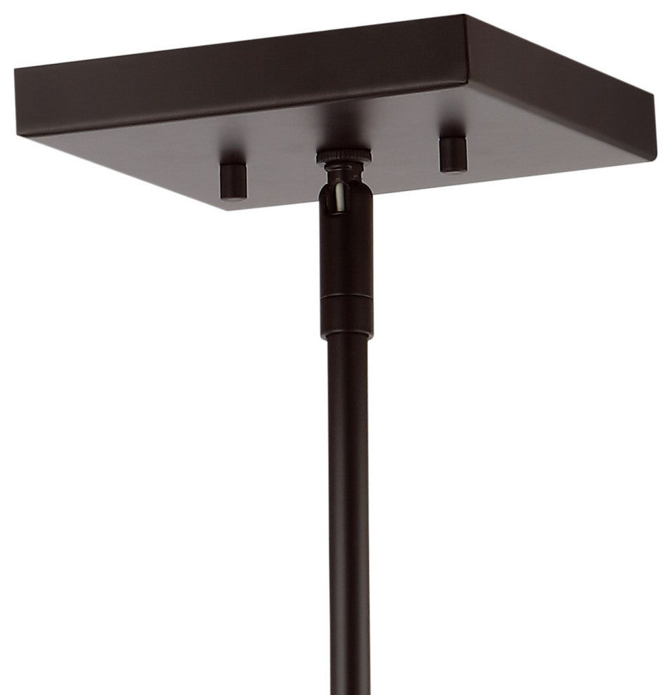 Quinn 8.13" 1-Light Industrial Farmhouse Iron/Glass Pendant, Oil Rubbed Bronze