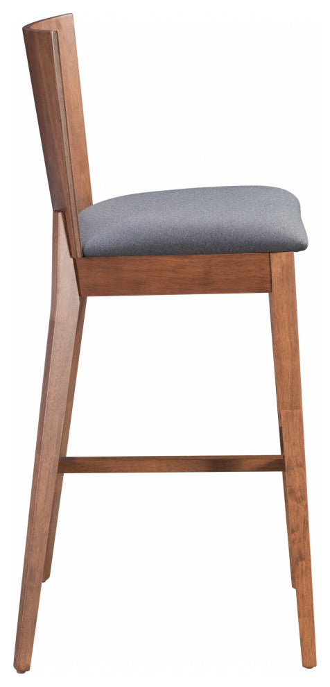 Ambrose Bar Chair, Set of 2 Walnut and Gray