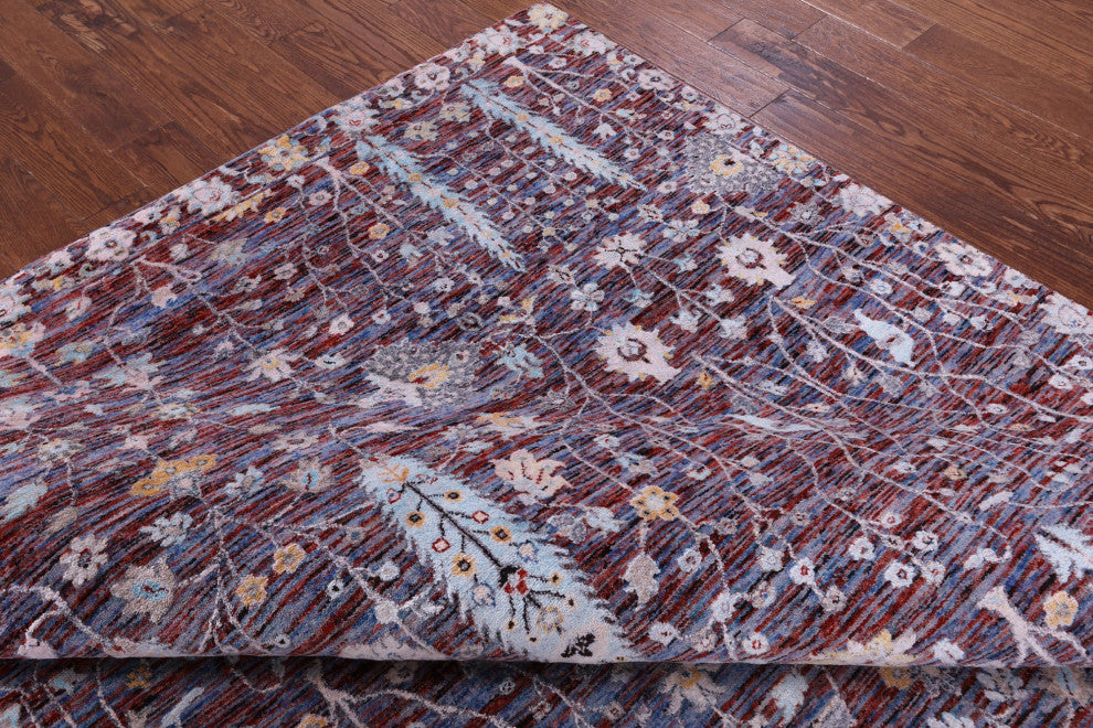 8' 0" X 10' 0" Persian Ziegler Wool and Silk Hand-Knotted Rug Q11795