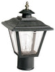 1 Light 13" Post Lantern Coach Lantern With Brass Trimmed Acrylic Panels
