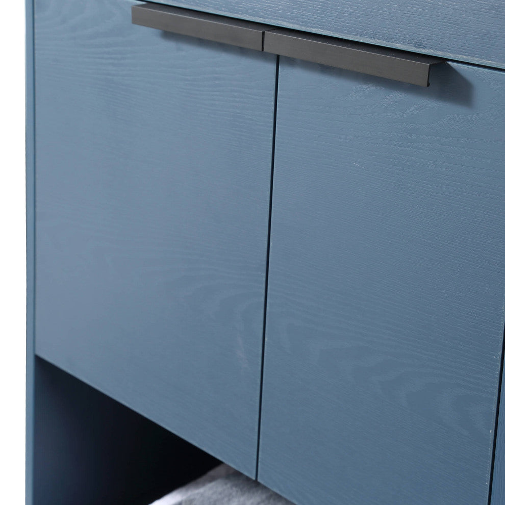 Phoenix Bath Vanity With Ceramic Sink - Full Assembly Required, Navy Blue, 24 Inch