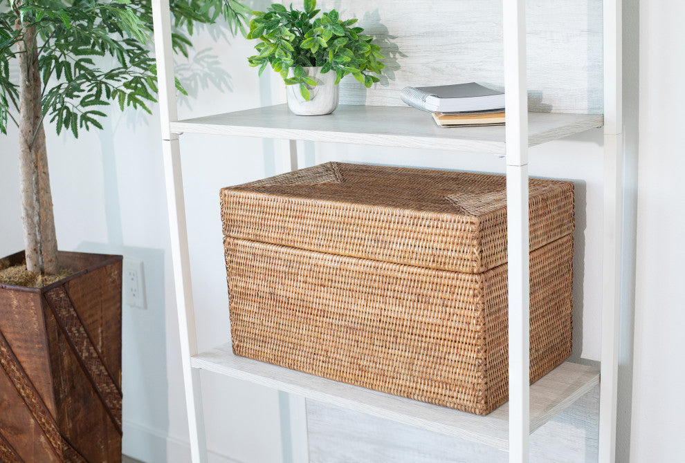 Artifacts Rattan™ Rectangular Hinged Chest/Trunk, Honey Brown, Small