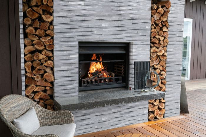 Cosmic Gray 3D Wave 6X24 Honed Ledger Panel, 20 Sft