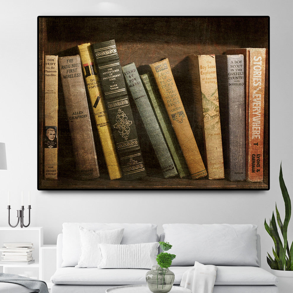 "Vintage Book Collection II" Oversized Framed Canvas, 40" x 60"