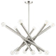 Brushed Nickel Modern, Urban, Sputnik, Dynamic, Timeless Chandelier