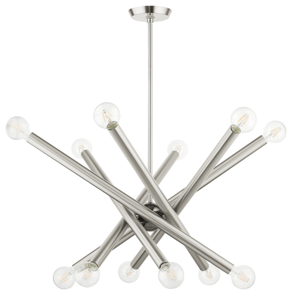 Brushed Nickel Modern, Urban, Sputnik, Dynamic, Timeless Chandelier