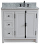 37" Vanity, Glacier Ash, White Carrara Top, Right Doors/Right Oval Sink