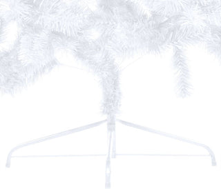 vidaXL Christmas Tree Artificial Half-Circle Xmas Tree with Stand White PVC