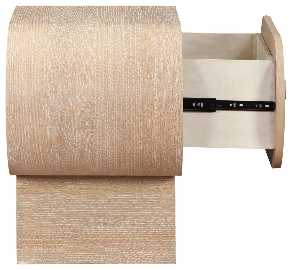 Harlow Solid Wood And Oak Veneer Night Stand, Natural