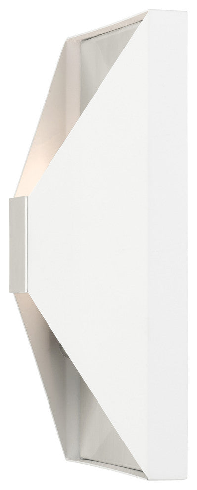 Textured White Contemporary, Geometric, Urban, Versatile, Sconce