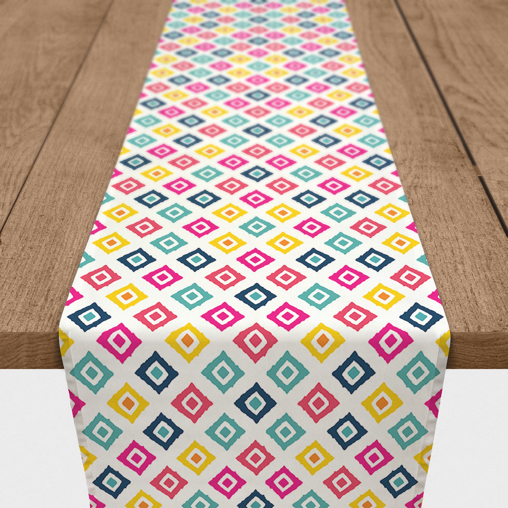 Summer Colorful Ikat 16x90 Table Runner