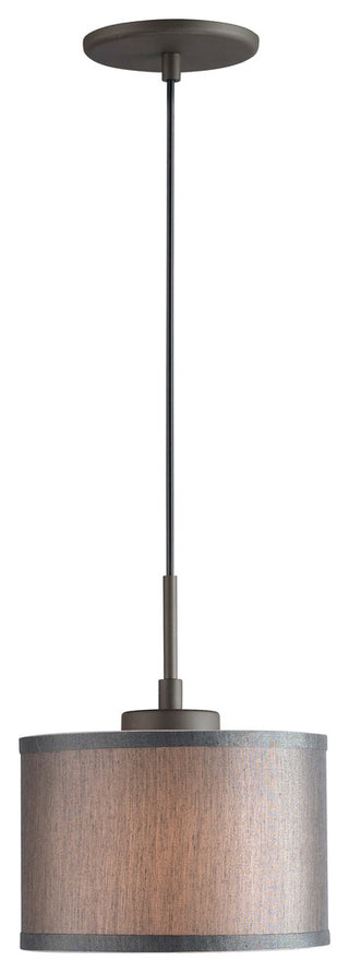 Ava 1-Light Mini Pendant, Bronze, Fabric/Gray