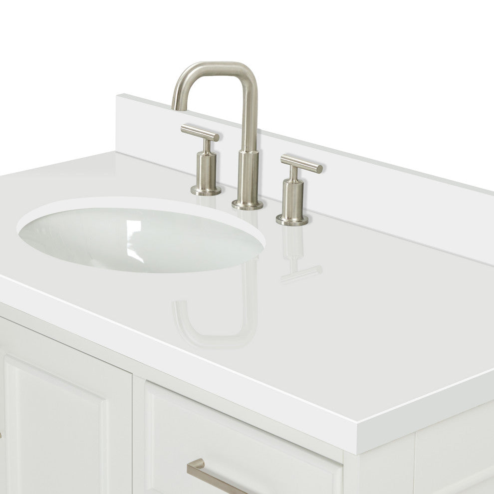 Ariel Stafford 43" Single Left Offset Oval Sink Bathroom Vanity