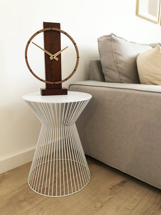 Carl Wooden Table or Wall Clock, 14x10", Brown