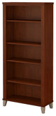 Transitional Bookcase, Tall Design With 5 Spacious Open Shelves, Hansen Cherry